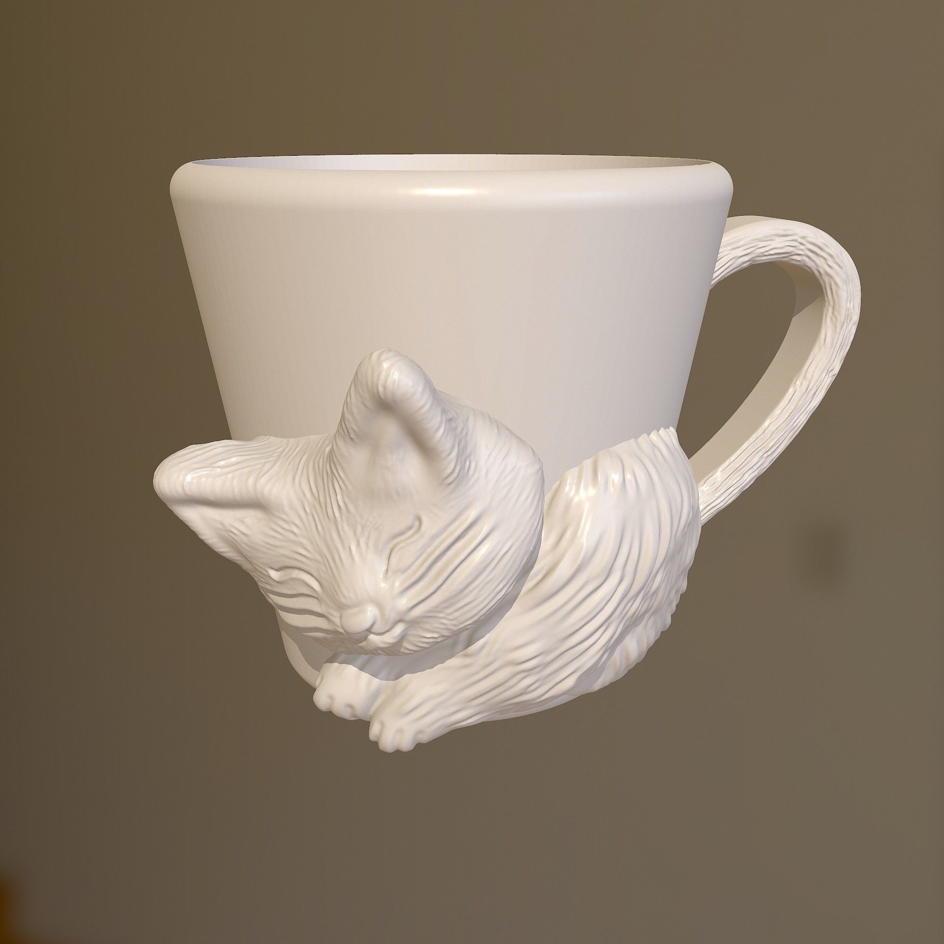 Cat mug TAZA GATO 3D print model_3