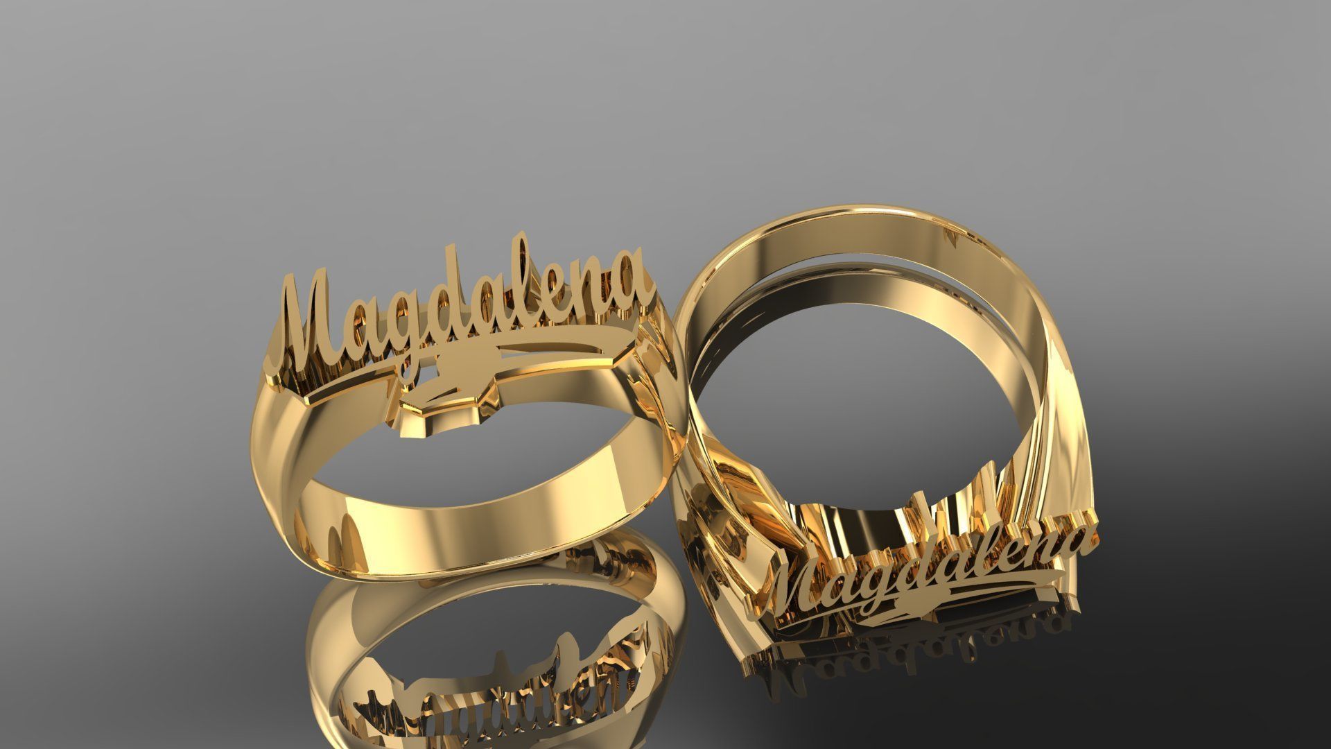 ring name magdalena 3D print model_5
