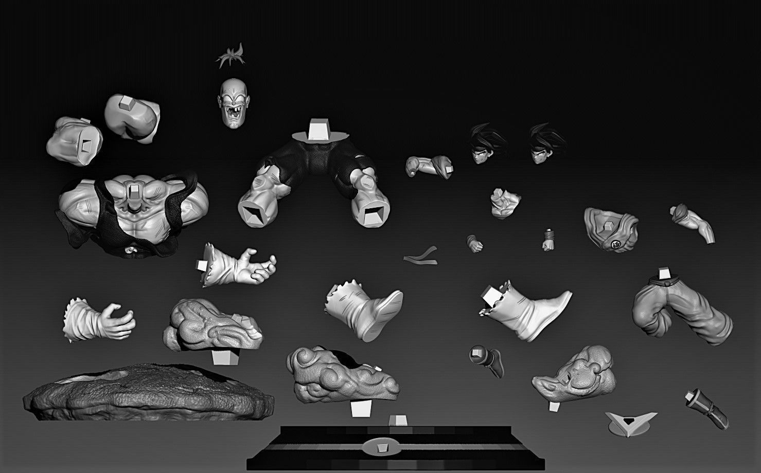 Goku vs Recoome 3D print model_7