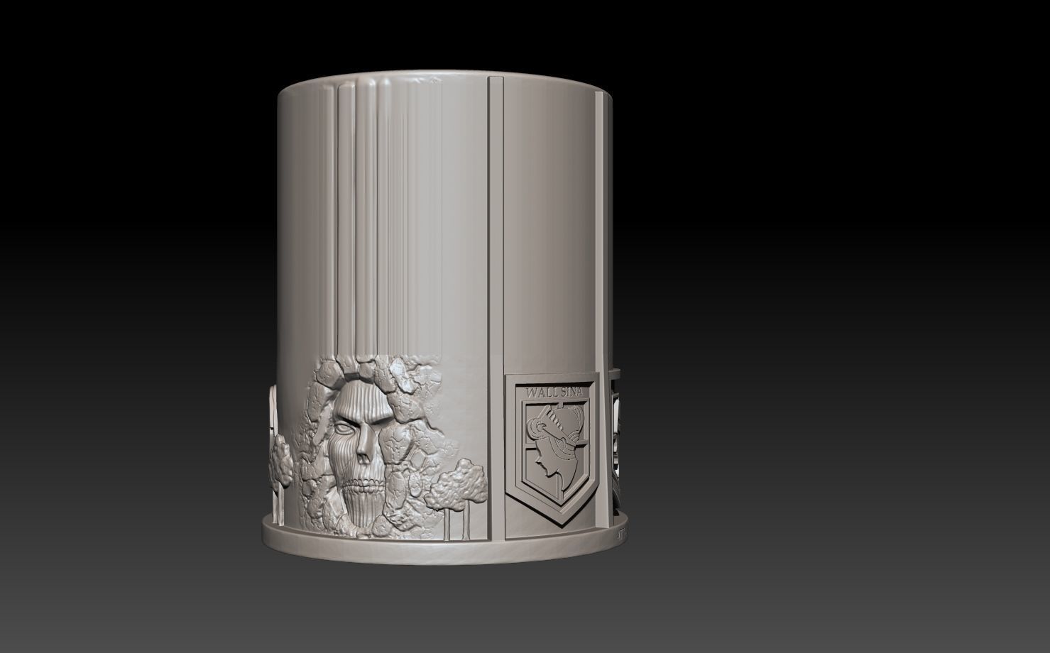 VASO glass ATTACK ON TITAN- ATAQUE A LOS TITANES 3D print model_2