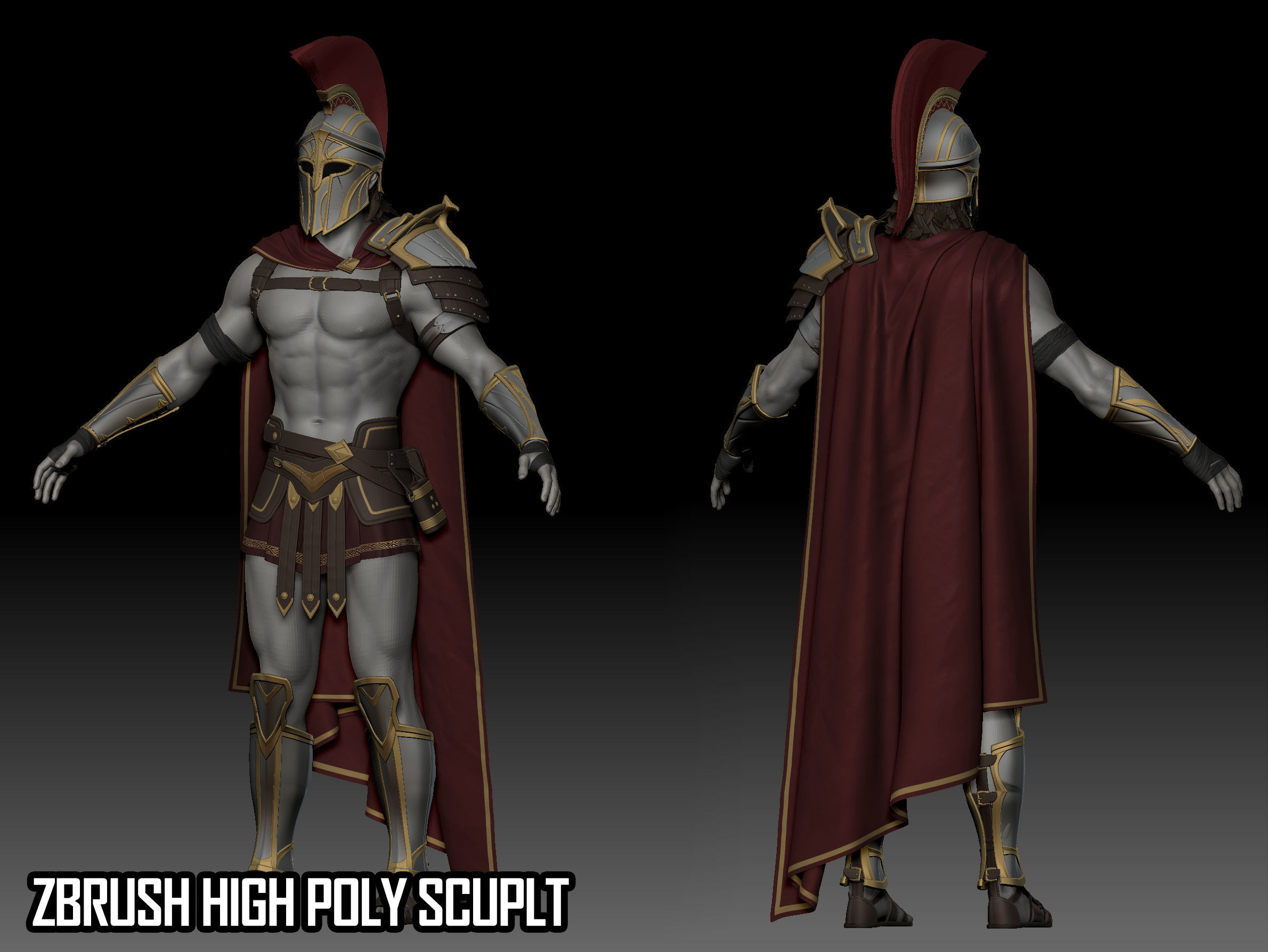 Spartan Hoplite - Game Ready Low-poly 3D model_23