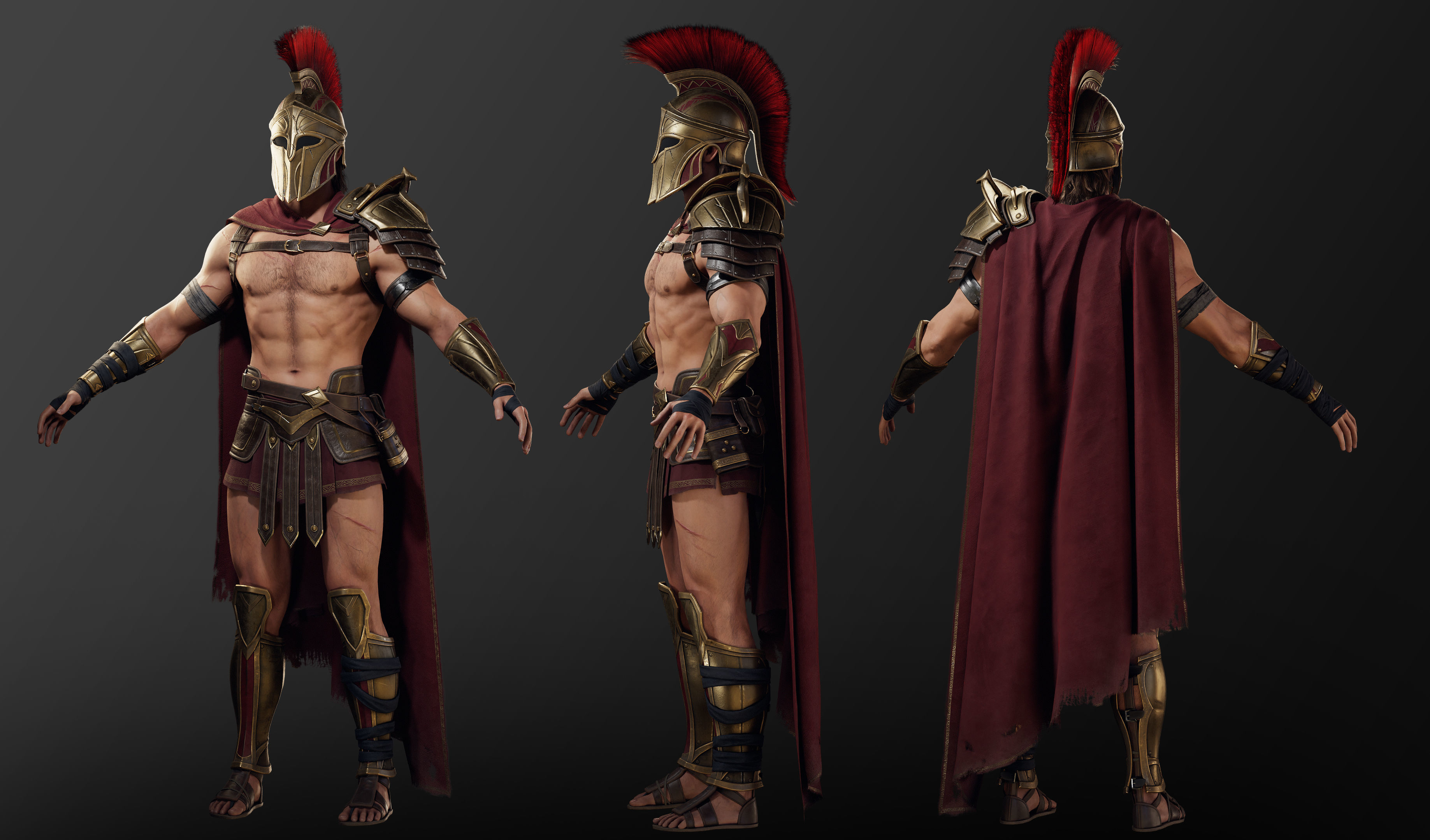 Spartan Hoplite - Game Ready Low-poly 3D model_5