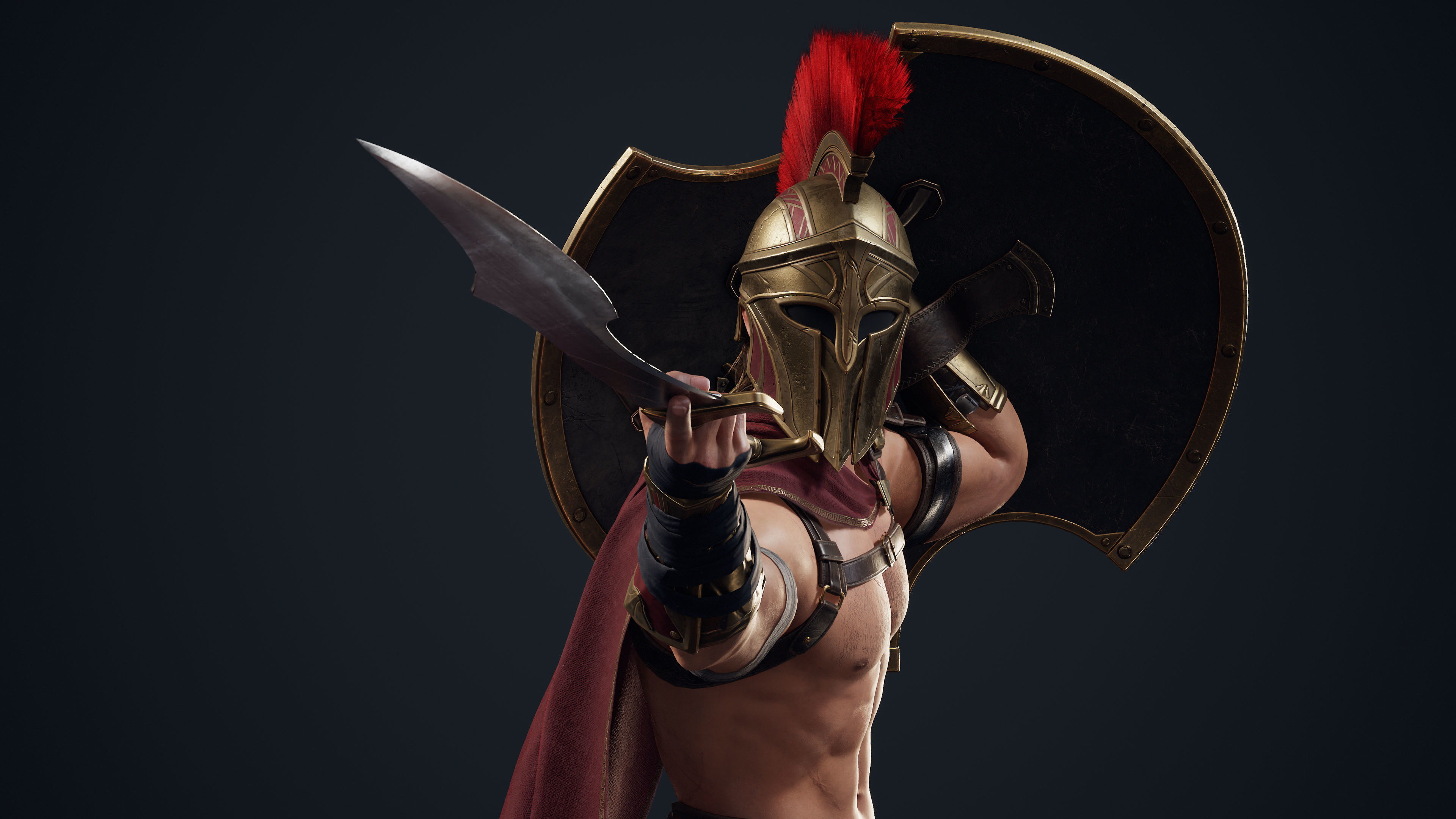Spartan Hoplite - Game Ready Low-poly 3D model_8