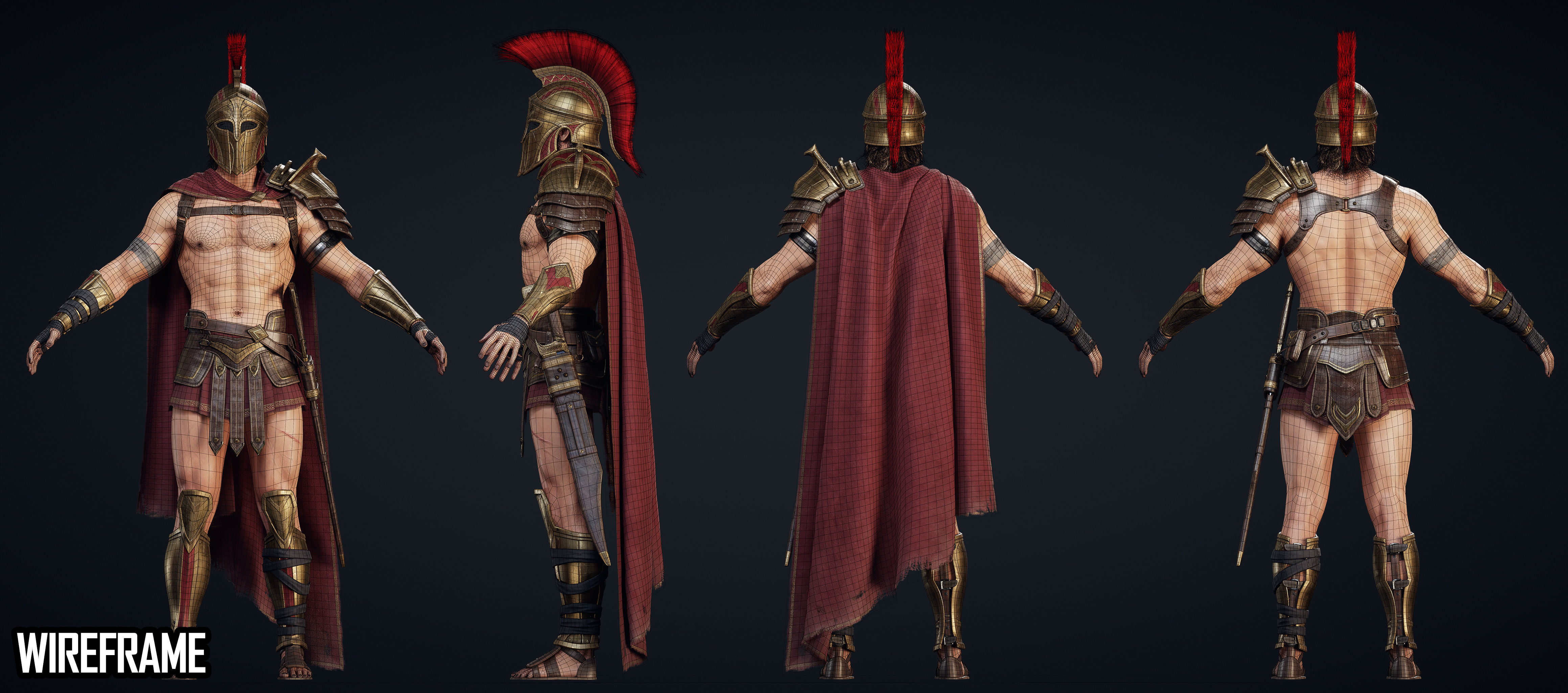 Spartan Hoplite - Game Ready Low-poly 3D model_6