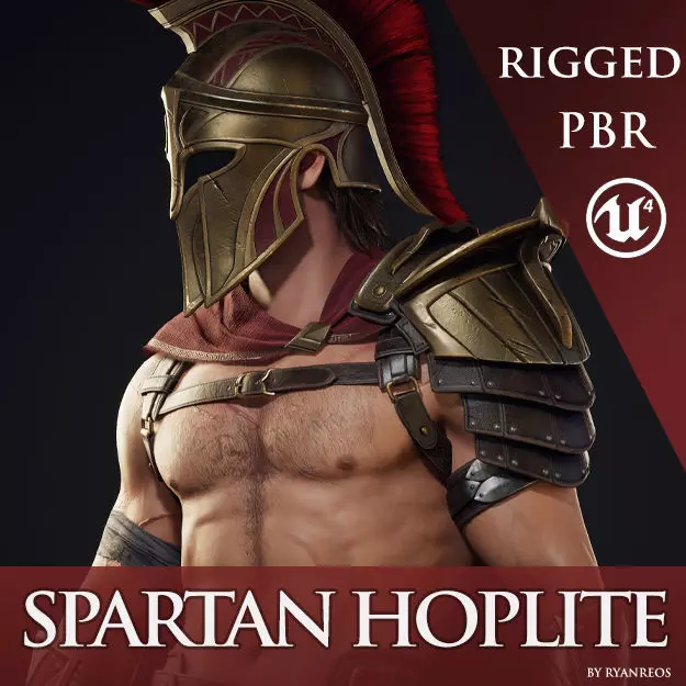 Spartan Hoplite - Game Ready Low-poly 3D model_0