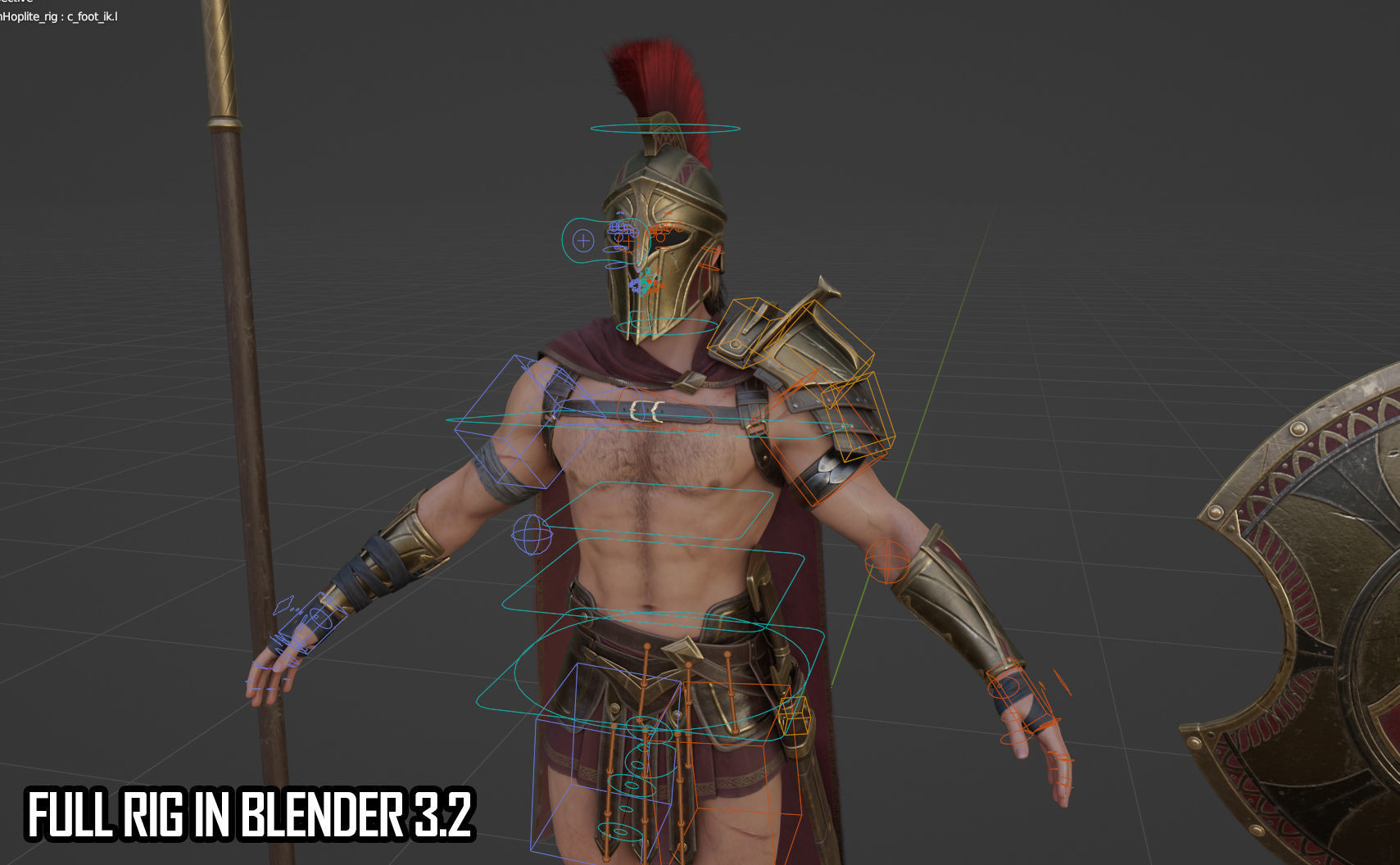 Spartan Hoplite - Game Ready Low-poly 3D model_17