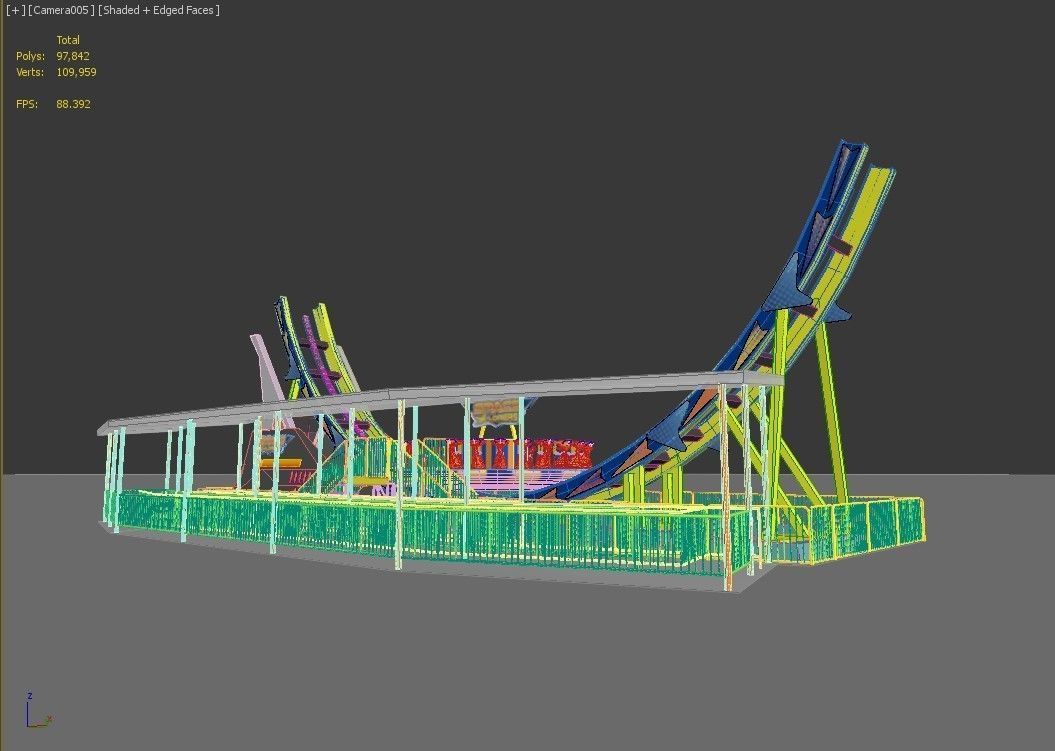 Disco Rides Low-poly 3D model_7