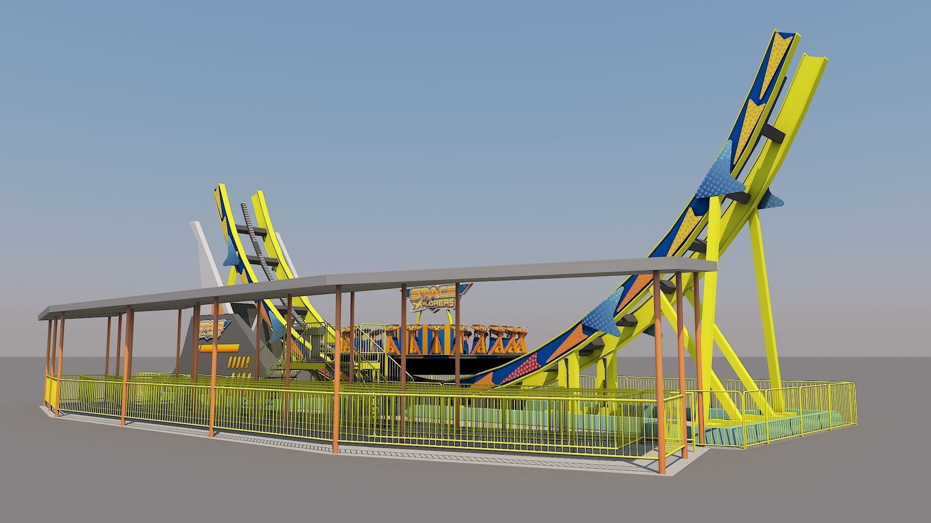 Disco Rides Low-poly 3D model_6