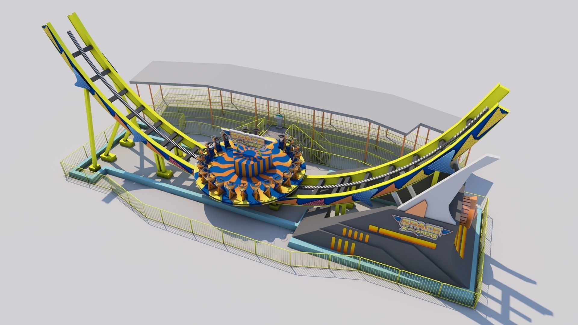 Disco Rides Low-poly 3D model_1