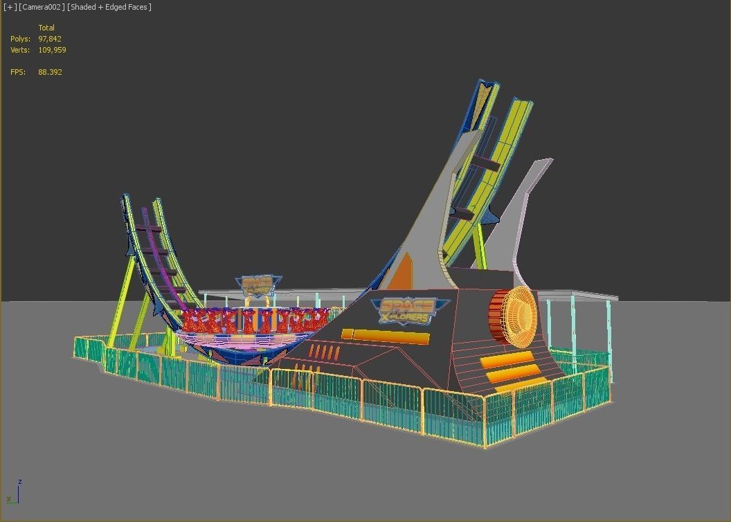 Disco Rides Low-poly 3D model_8