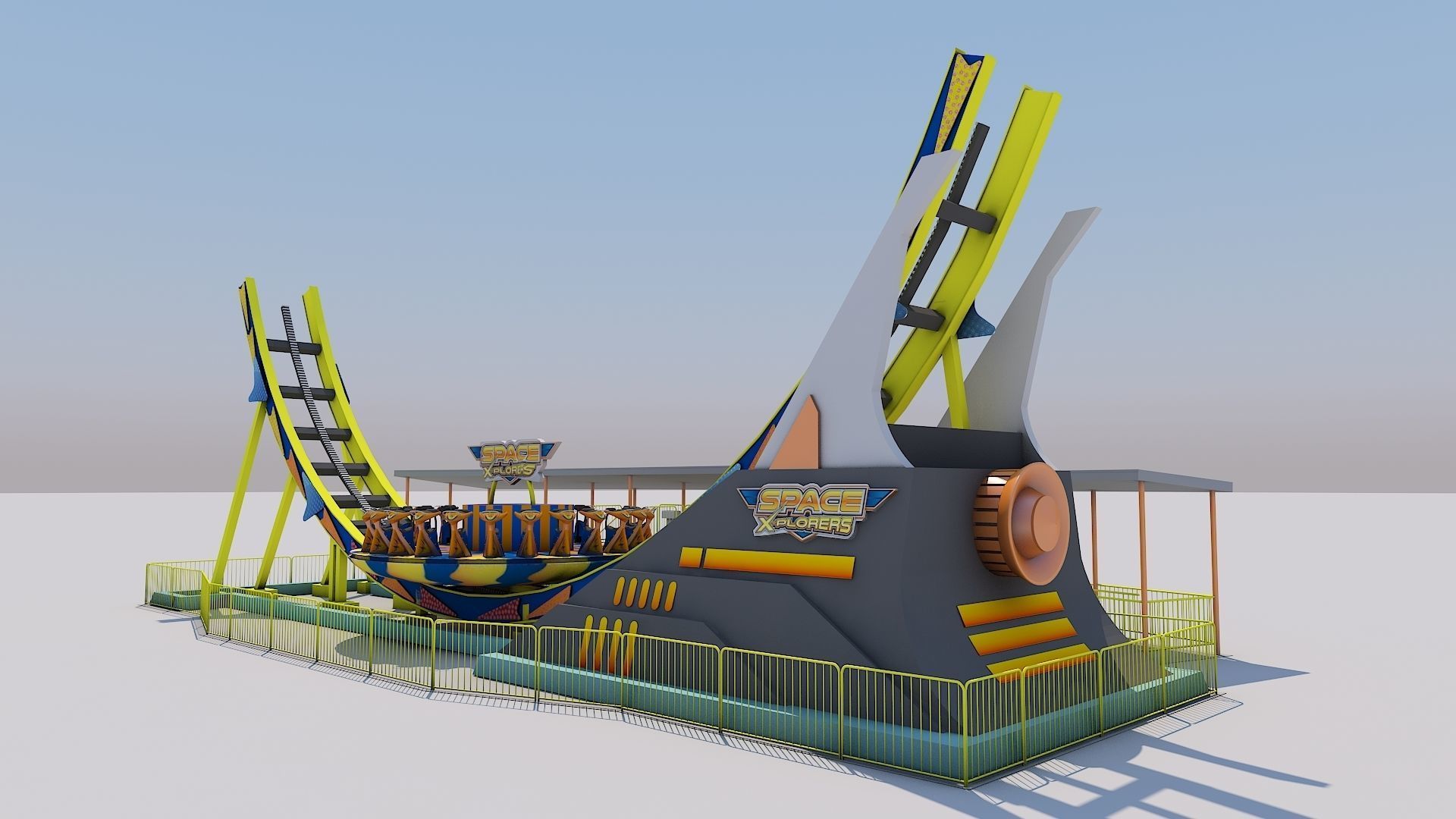 Disco Rides Low-poly 3D model_3