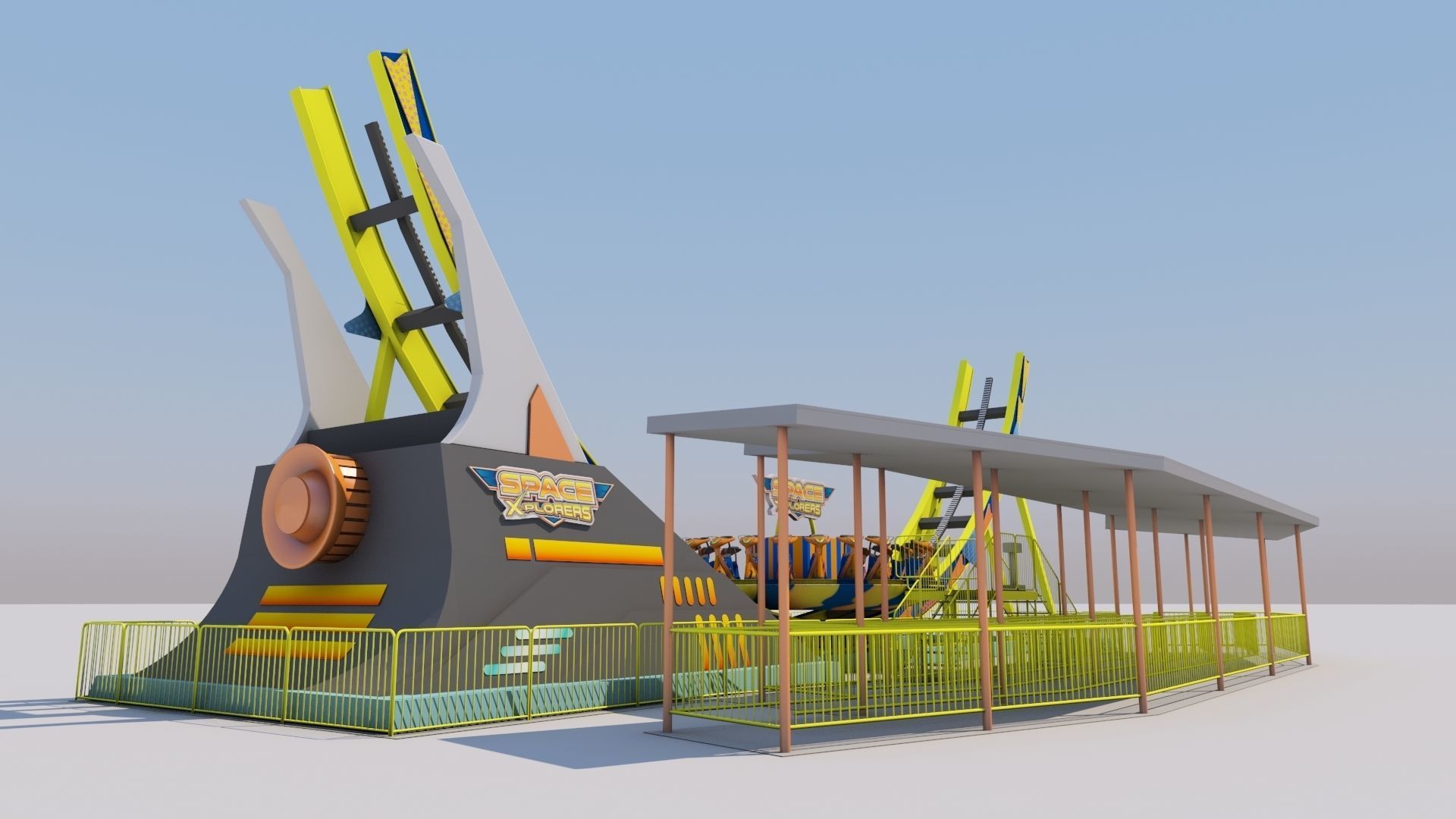 Disco Rides Low-poly 3D model_4