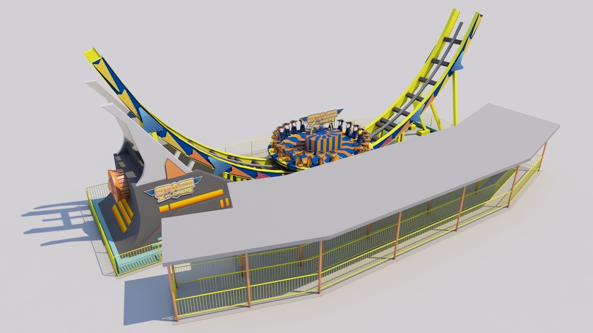 Disco Rides Low-poly 3D model_5