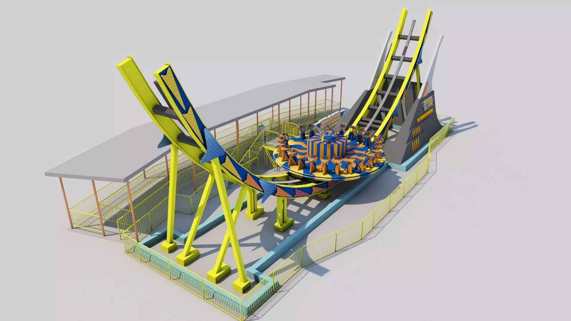 Disco Rides Low-poly 3D model_0