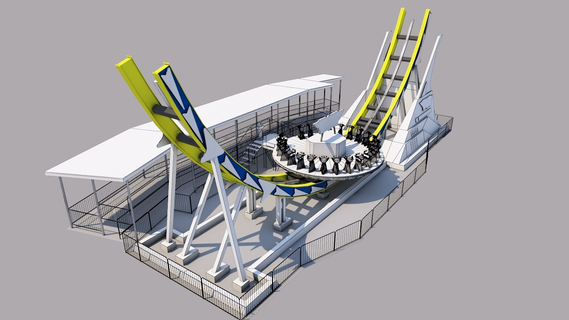 Disco Rides Low-poly 3D model_10