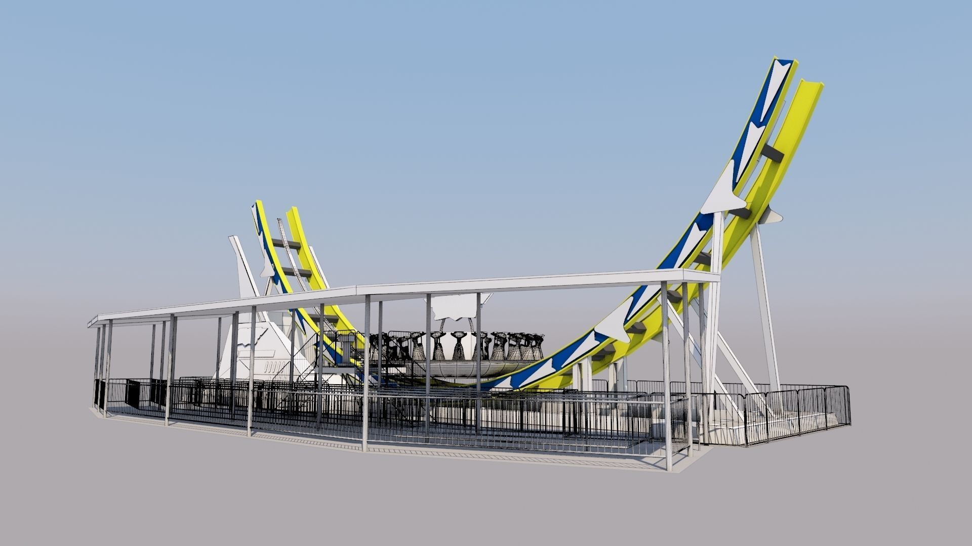 Disco Rides Low-poly 3D model_9