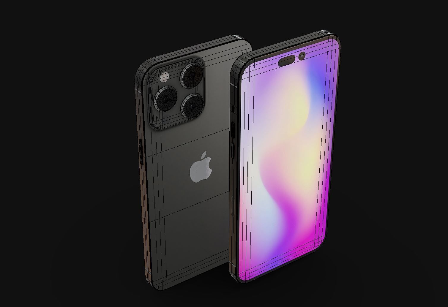 Apple iPhone 14 Pro  Low-poly 3D model_9