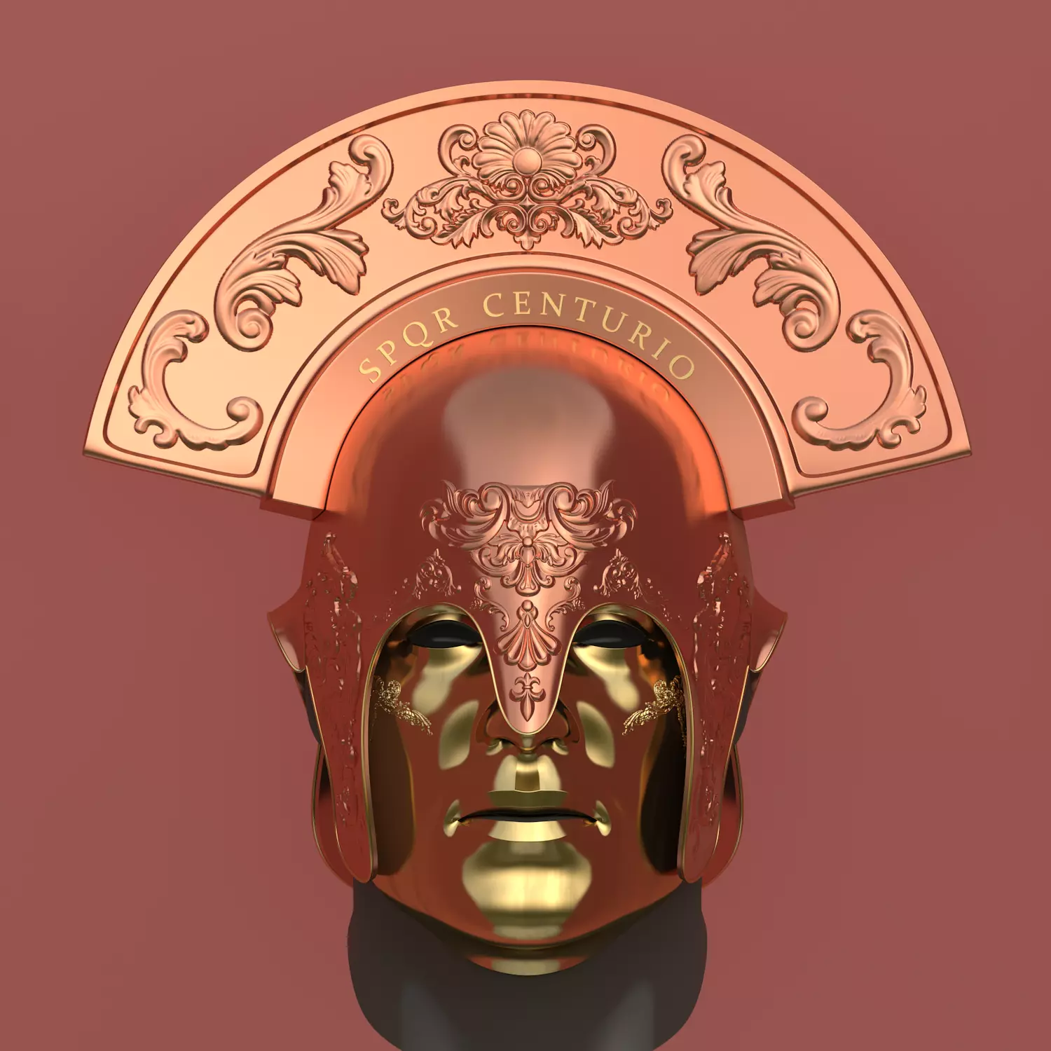 Roman Praetorian Centurion Helmet and Mask 3D print model_0