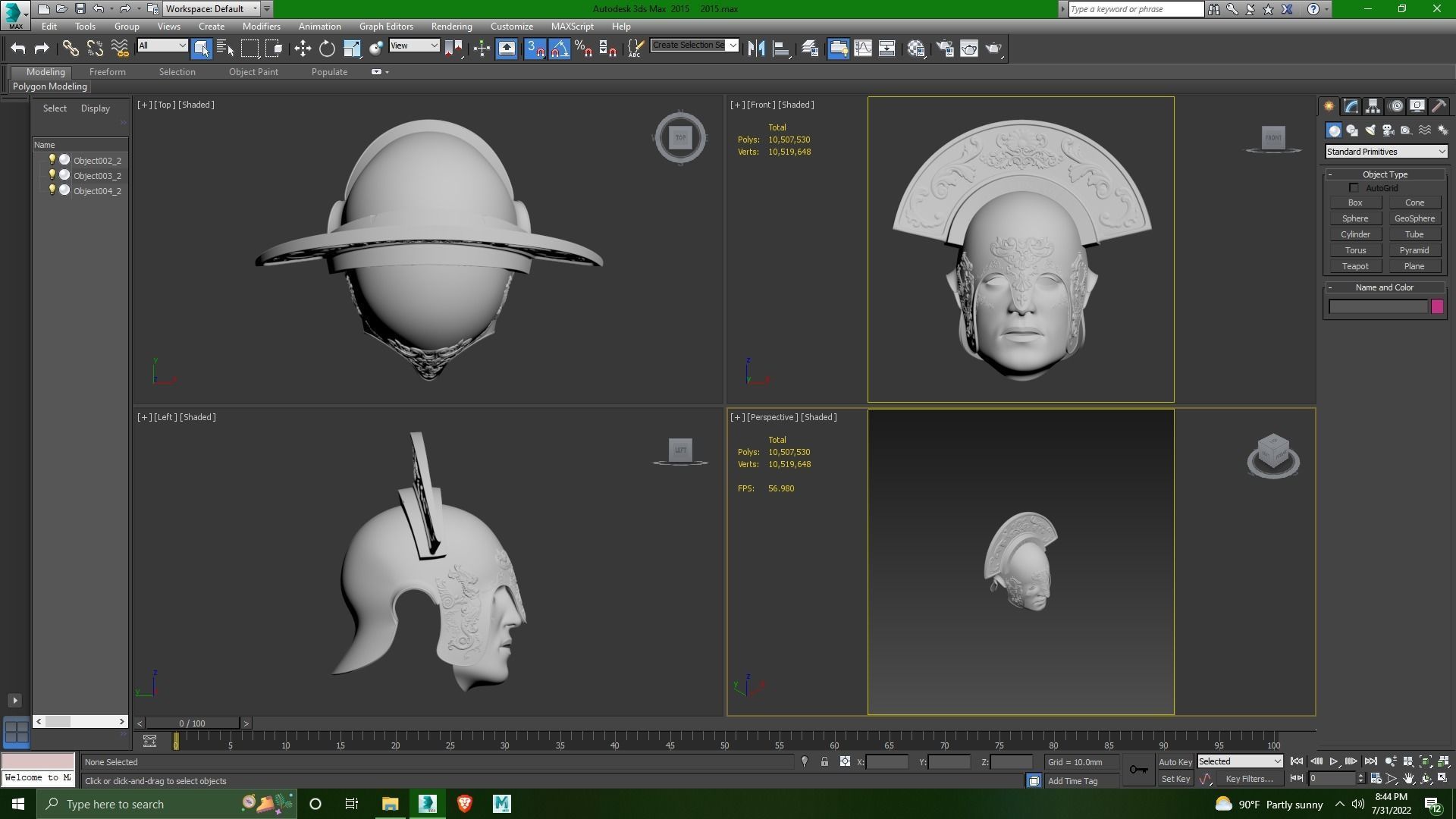 Roman Praetorian Centurion Helmet and Mask 3D print model_4