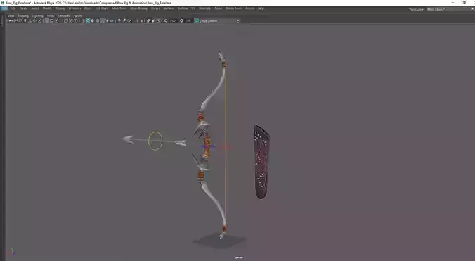 3D Bow and Arrow Advance Rig Low-poly 3D model