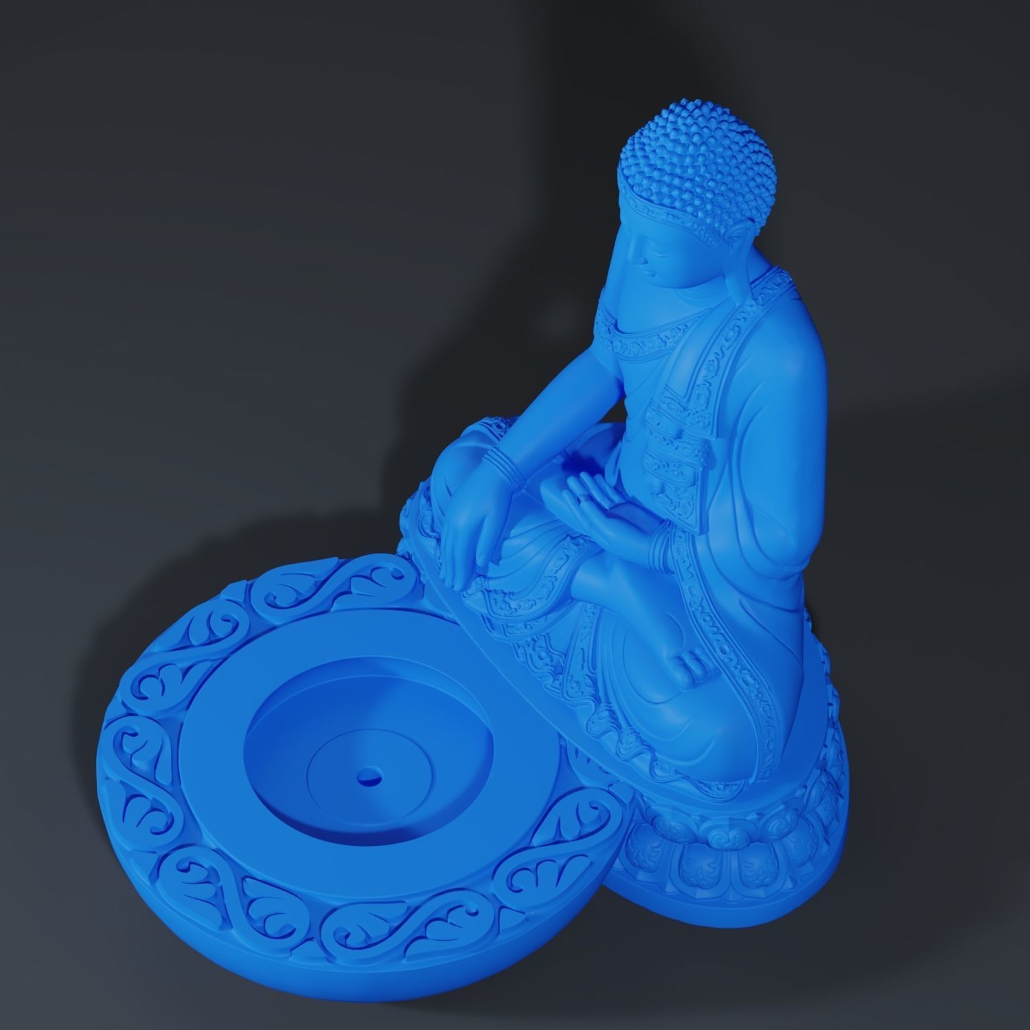 Buddha Incense Stand 3D print ready STL  3D print model_26