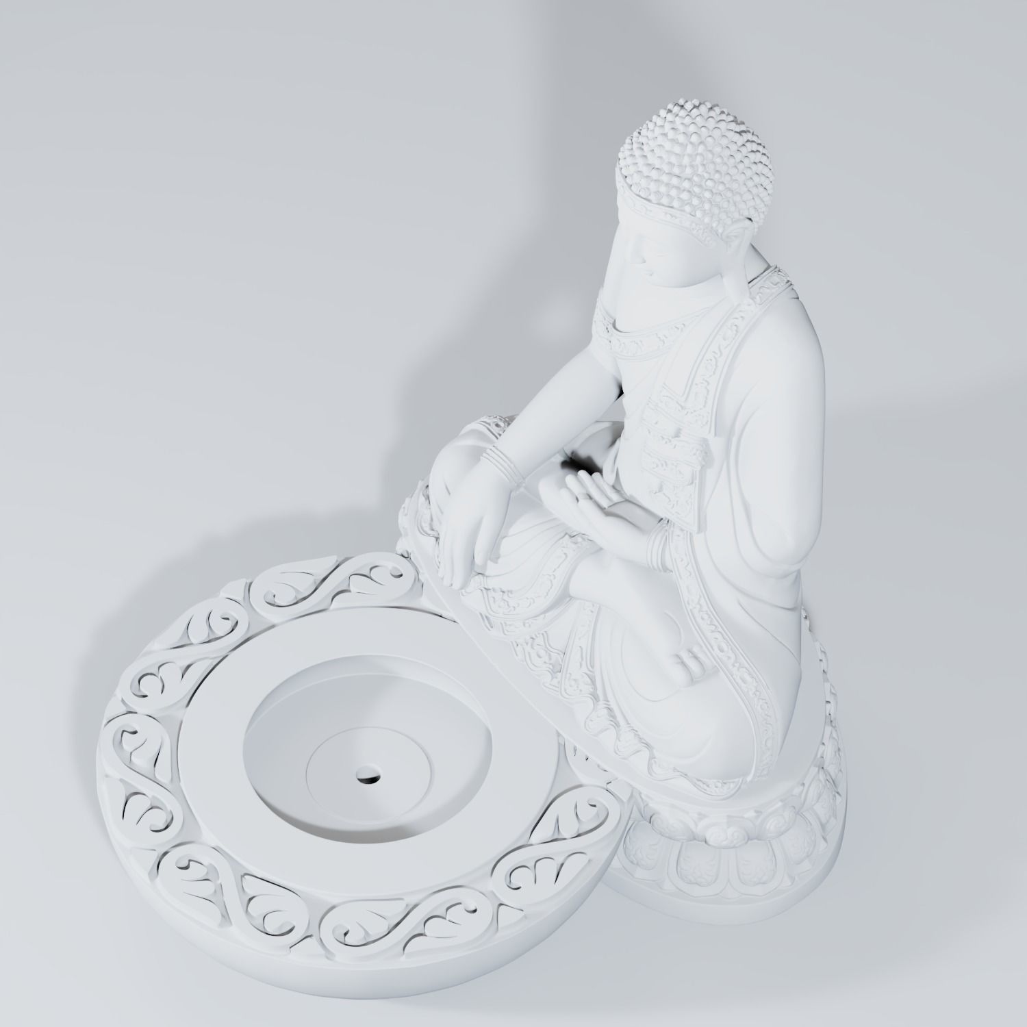 Buddha Incense Stand 3D print ready STL  3D print model_28