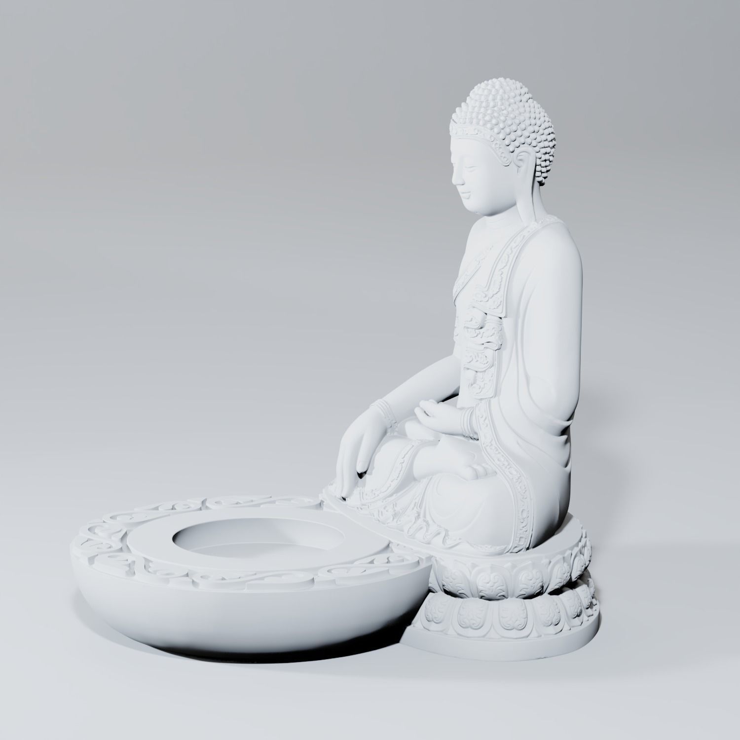 Buddha Incense Stand 3D print ready STL  3D print model_8