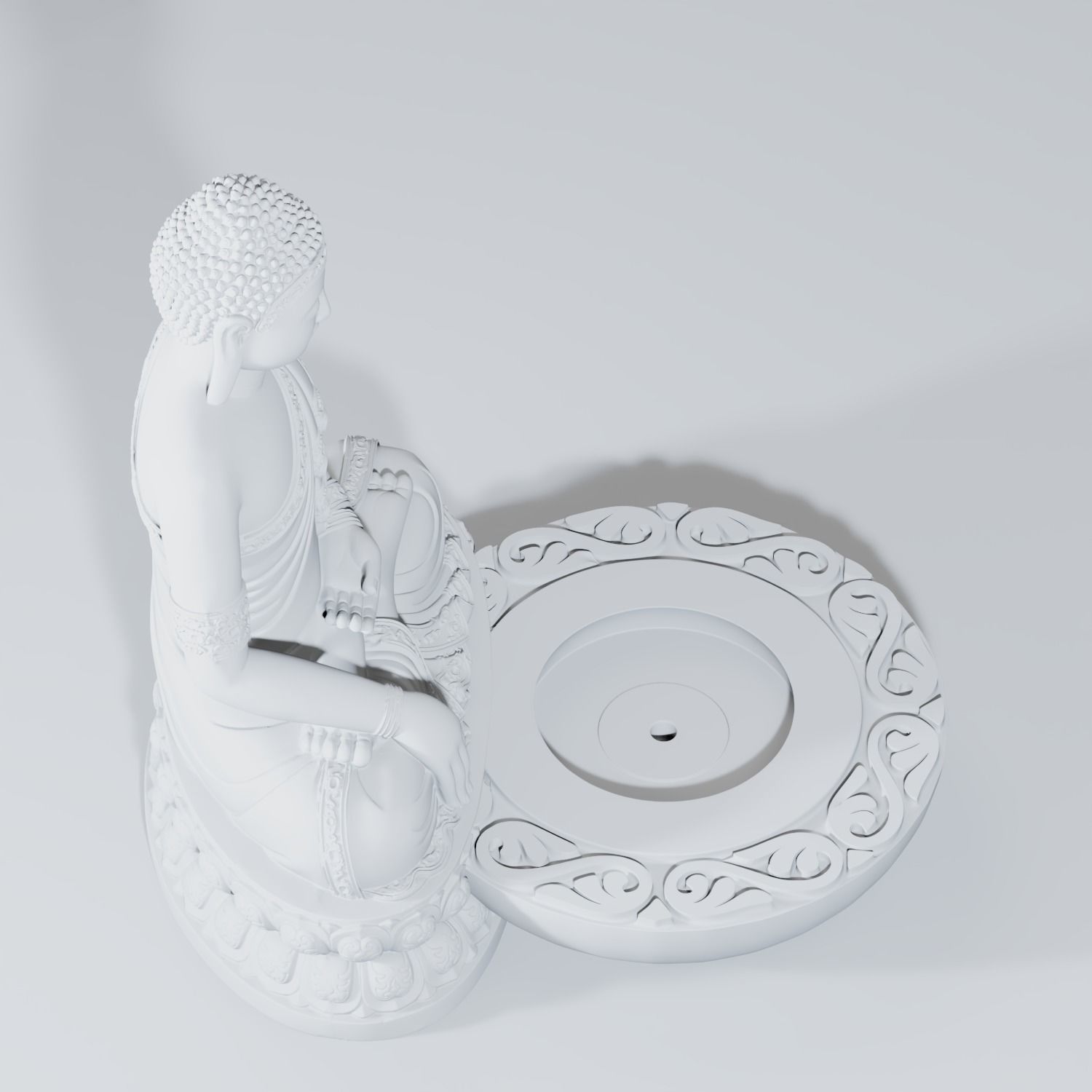 Buddha Incense Stand 3D print ready STL  3D print model_34