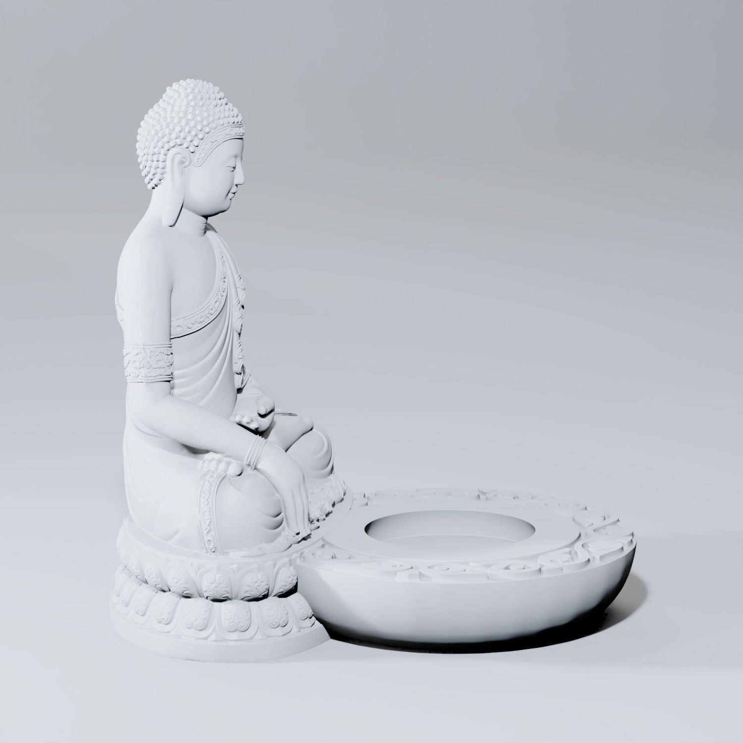 Buddha Incense Stand 3D print ready STL  3D print model_14