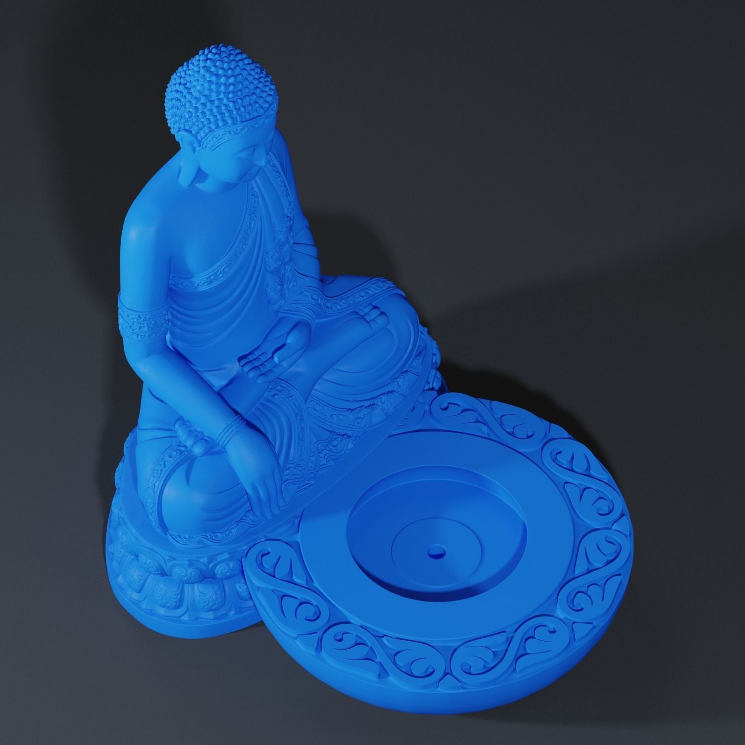 Buddha Incense Stand 3D print ready STL  3D print model_36