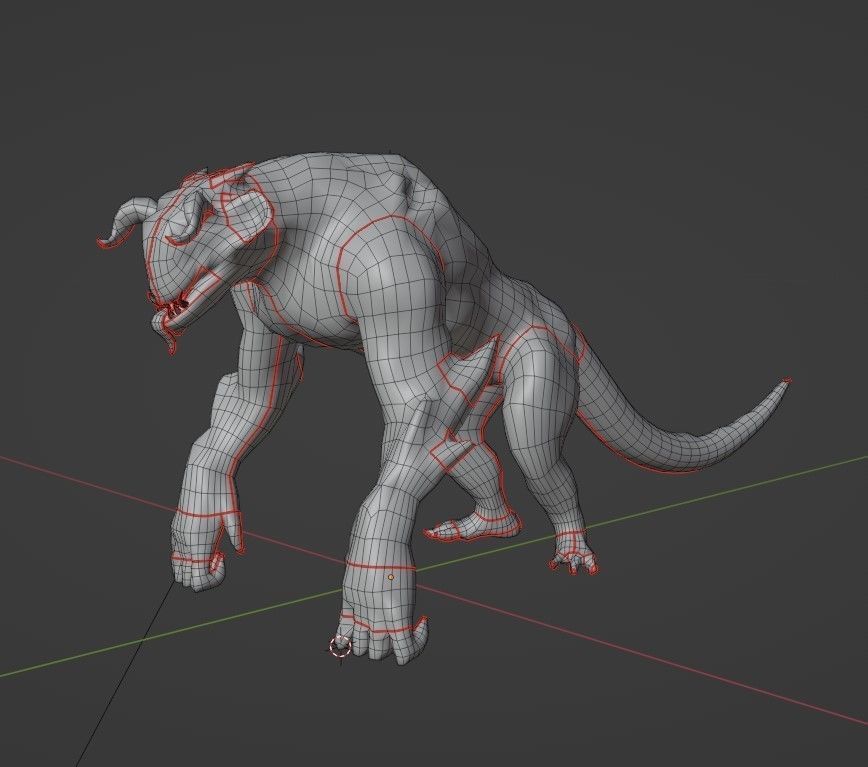 quadruped monster Low-poly 3D model_10