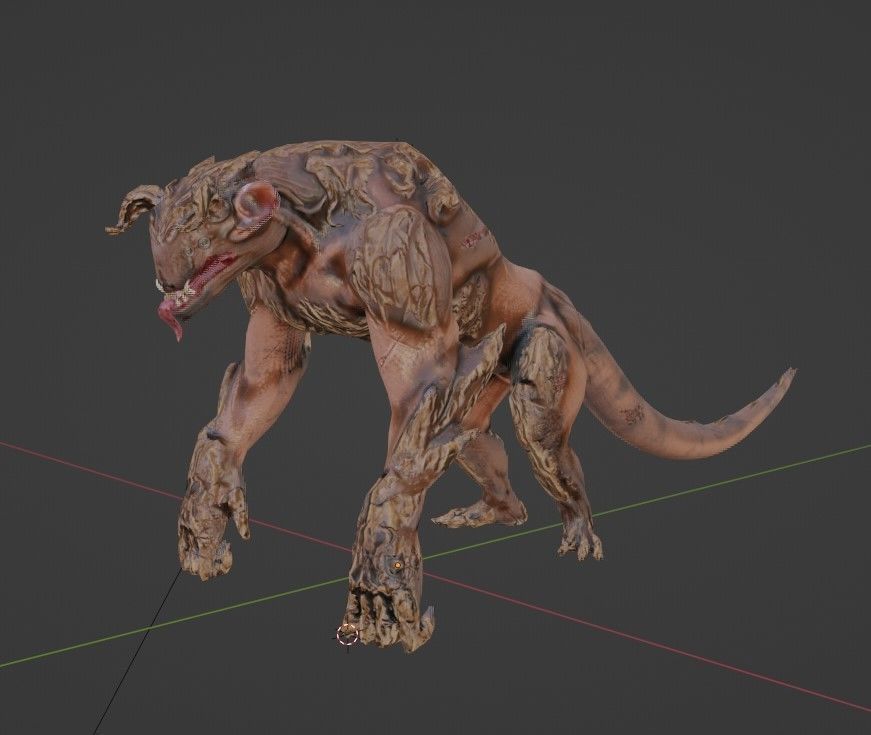 quadruped monster Low-poly 3D model_6
