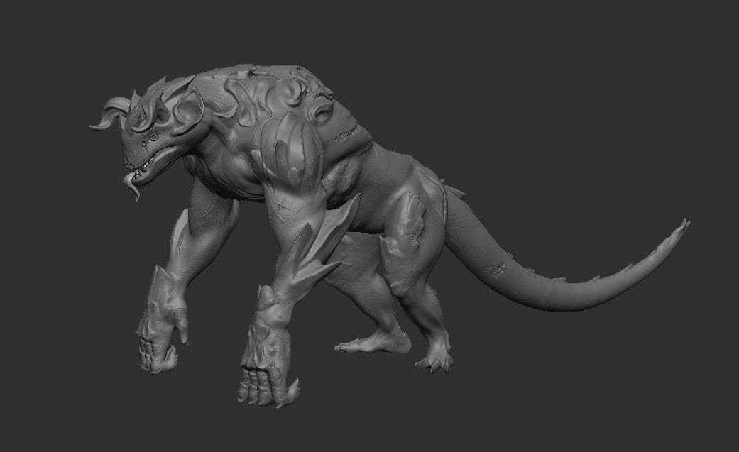 quadruped monster Low-poly 3D model_5