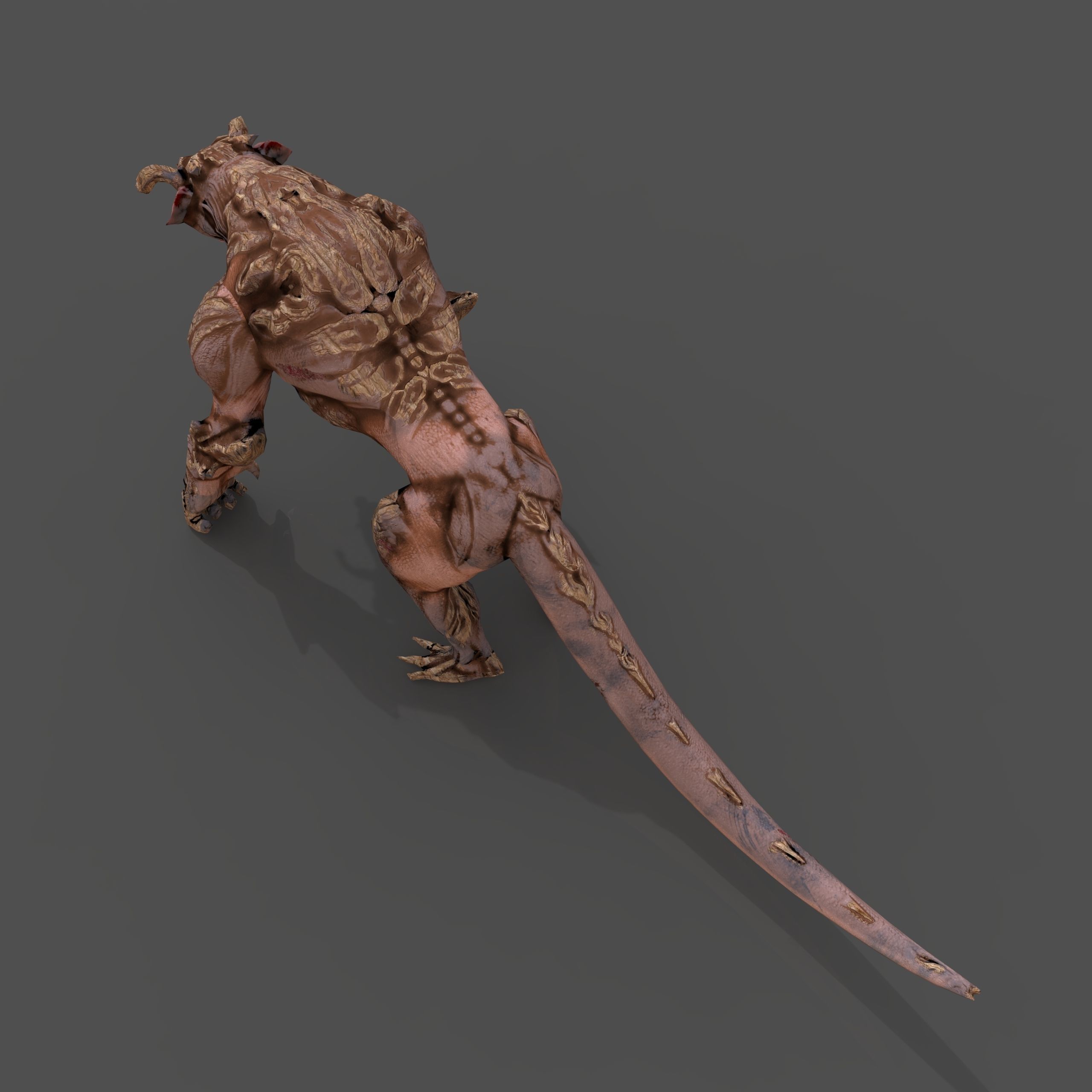 quadruped monster Low-poly 3D model_7