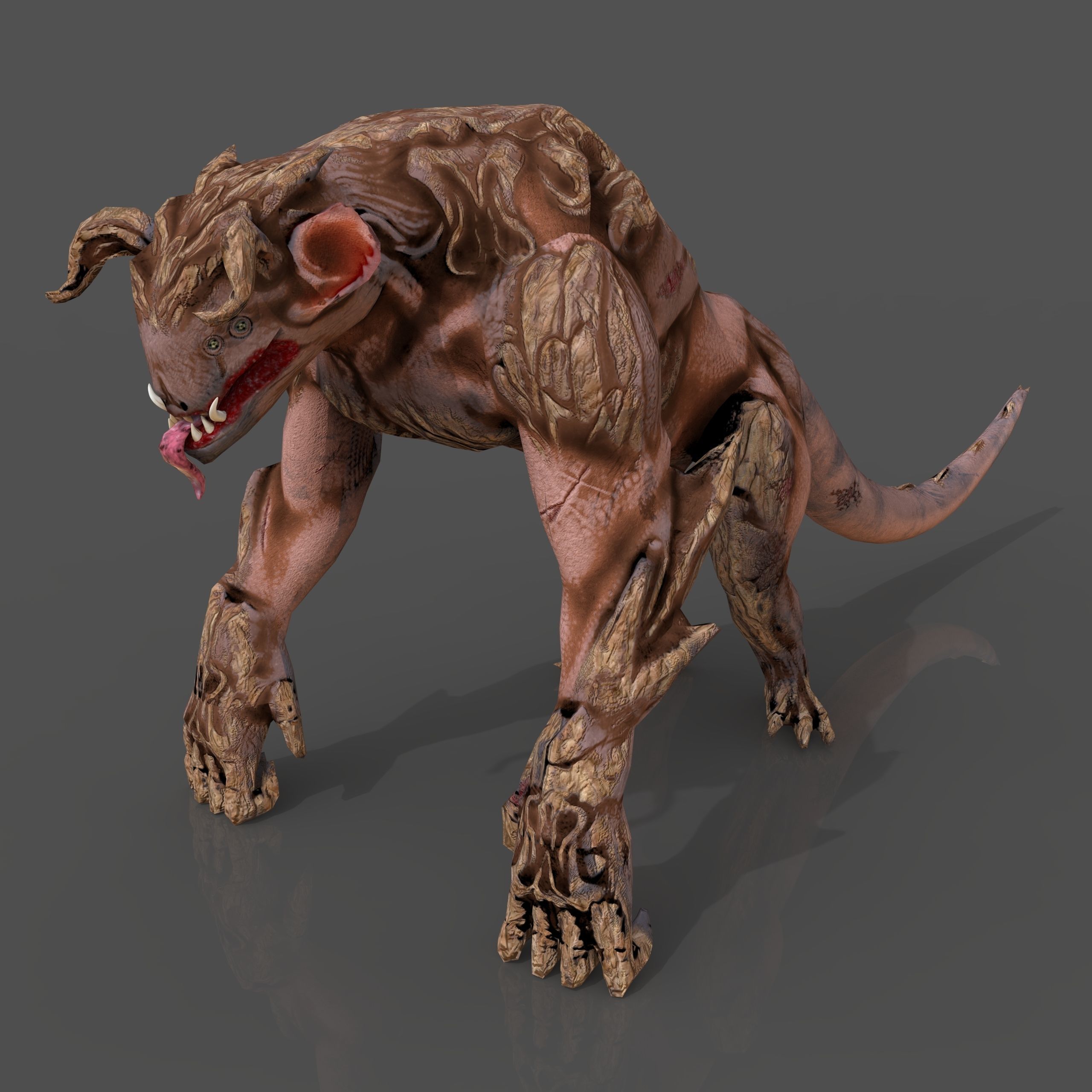 quadruped monster Low-poly 3D model_2