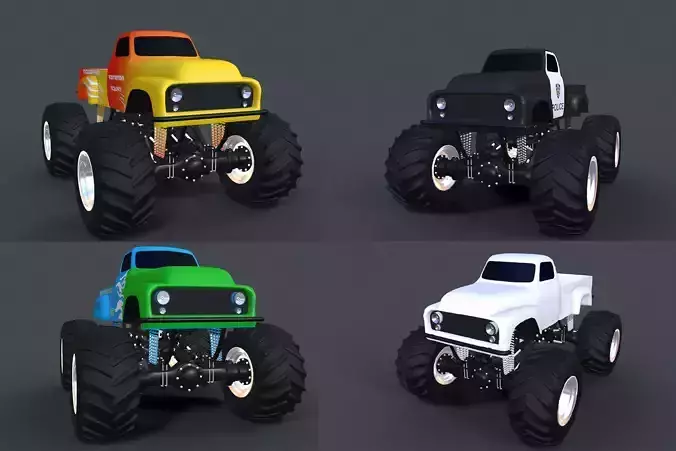 3D Detailed Monster Truck - 3