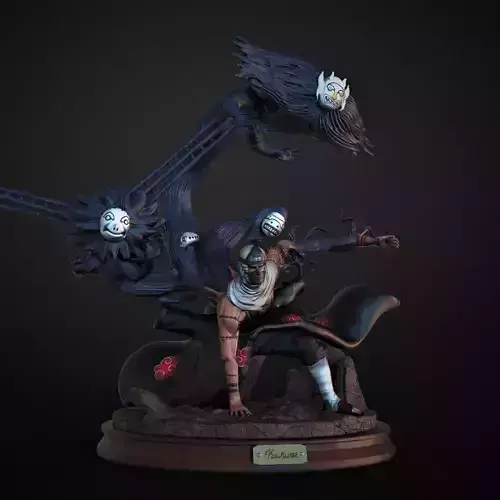 Kakuzu statue with eagle 3D print model