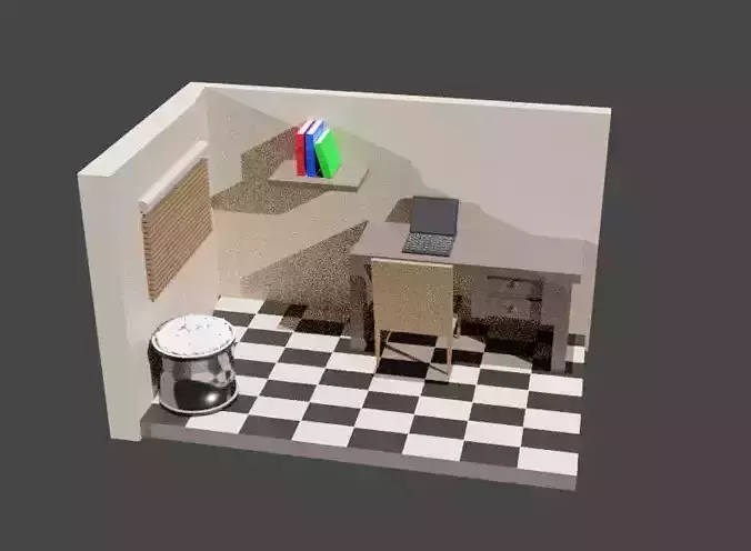 low poly cube room making