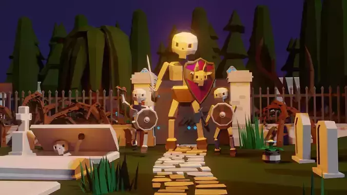 Low Poly Pack vol 1 - The Graveyard Low-poly 3D model