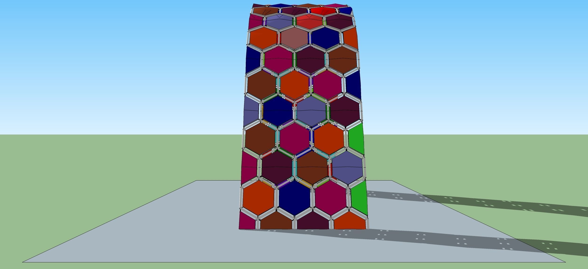 Hexagon arch pergola 3d sketchup modeling 3D model_2