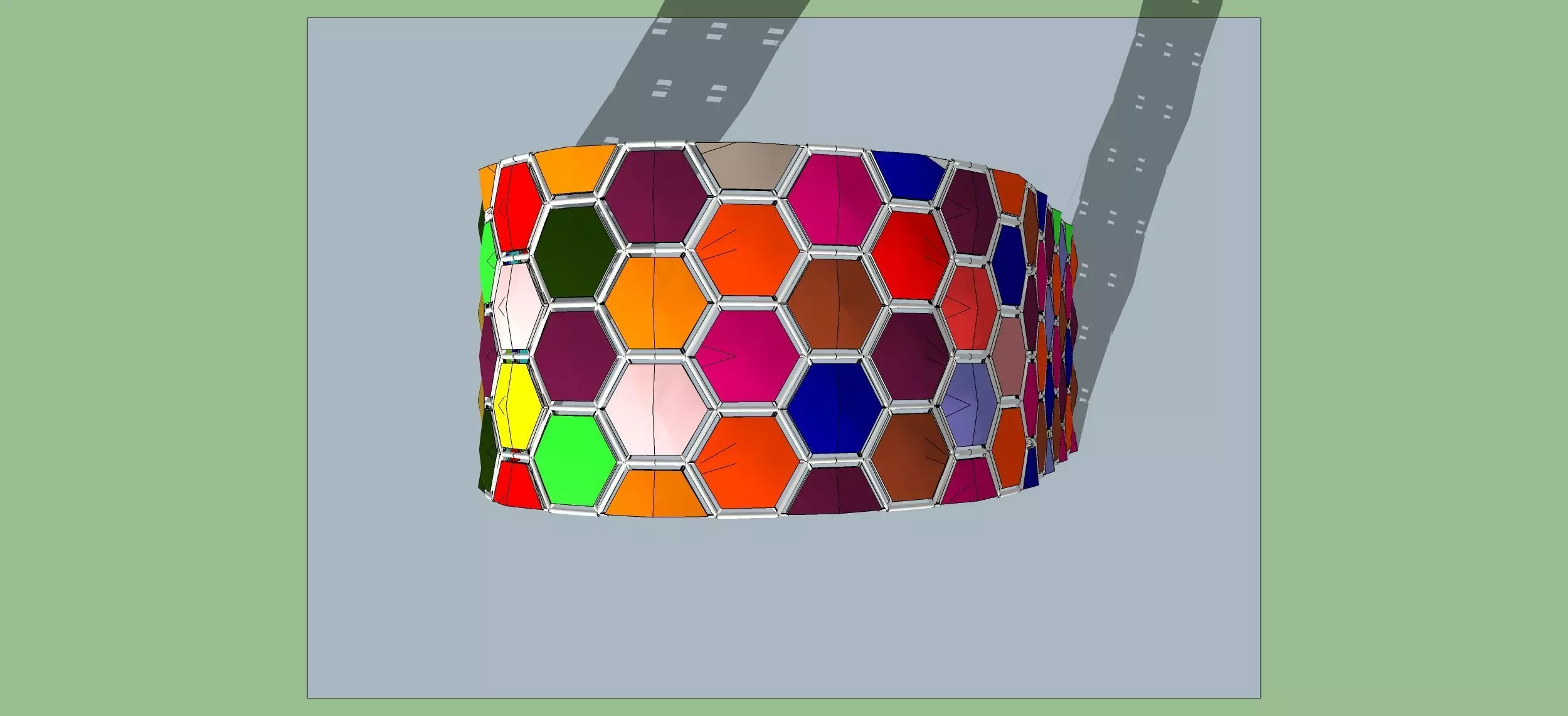 Hexagon arch pergola 3d sketchup modeling 3D model_0