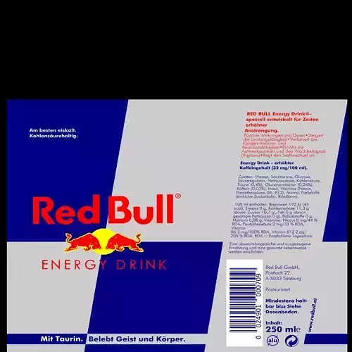 3-D red bull fridge model
