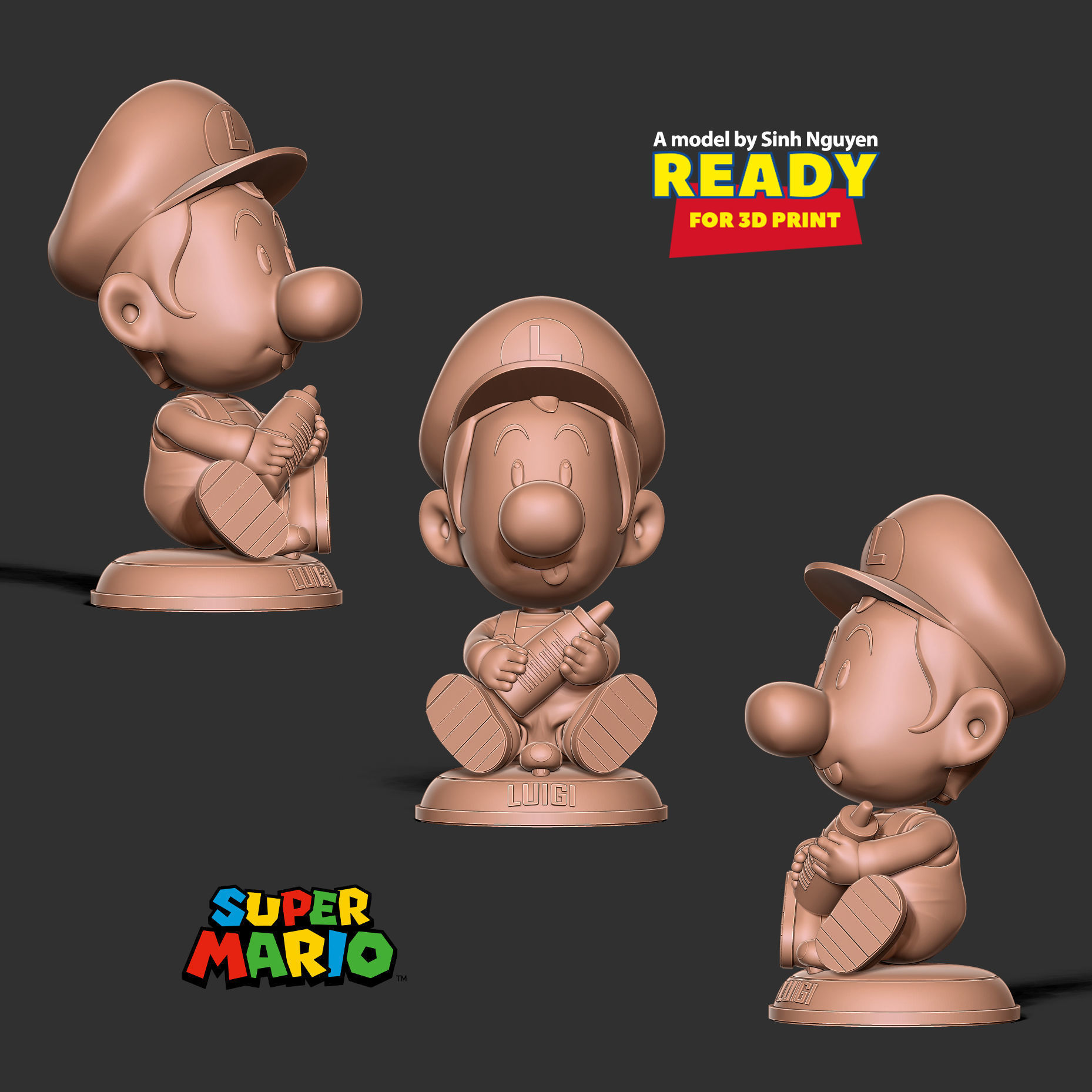 Baby Luigi 3D print model_6