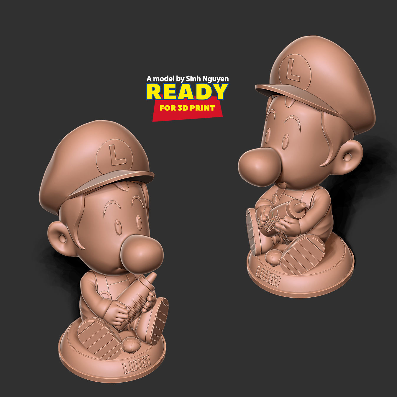Baby Luigi 3D print model_3