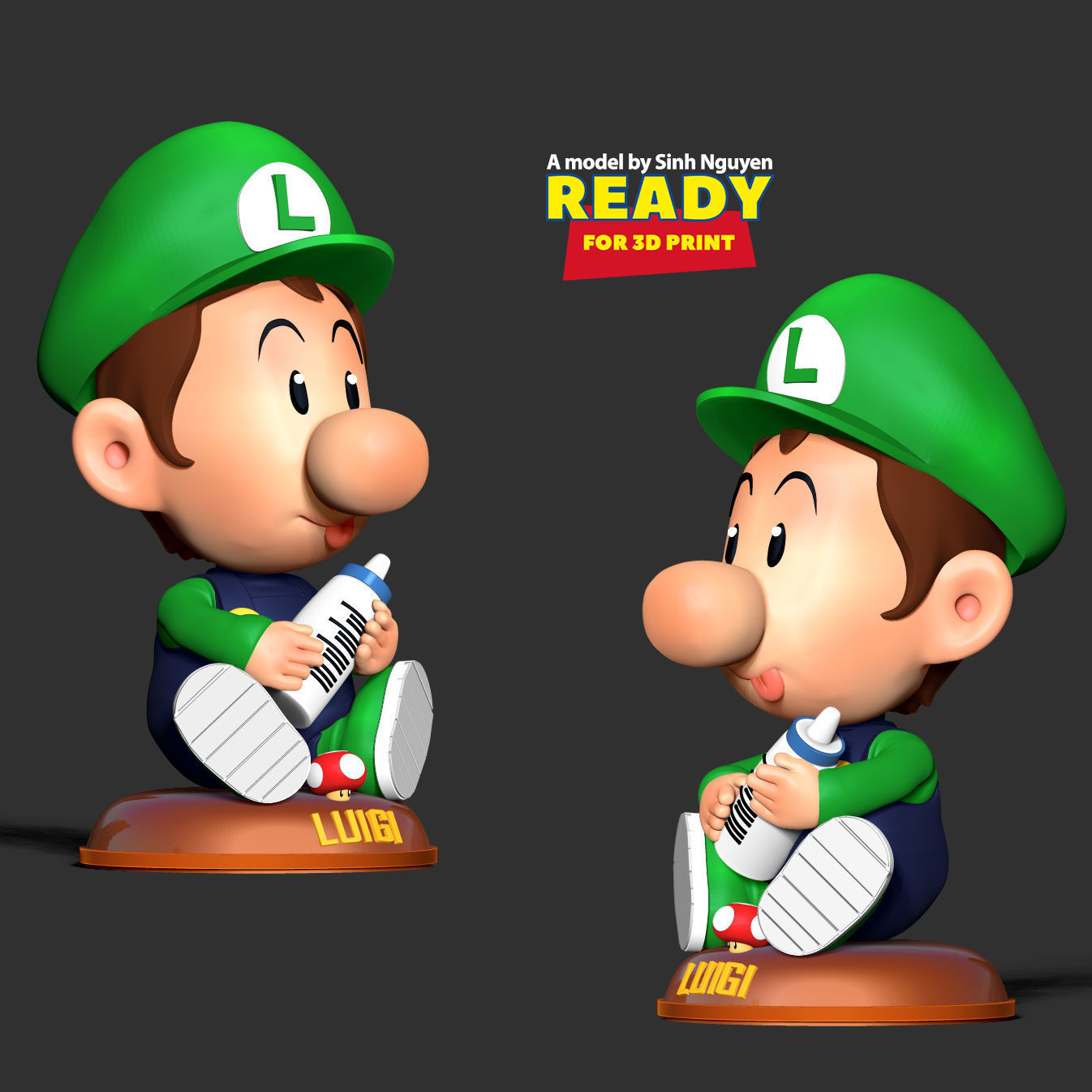 Baby Luigi 3D print model_5