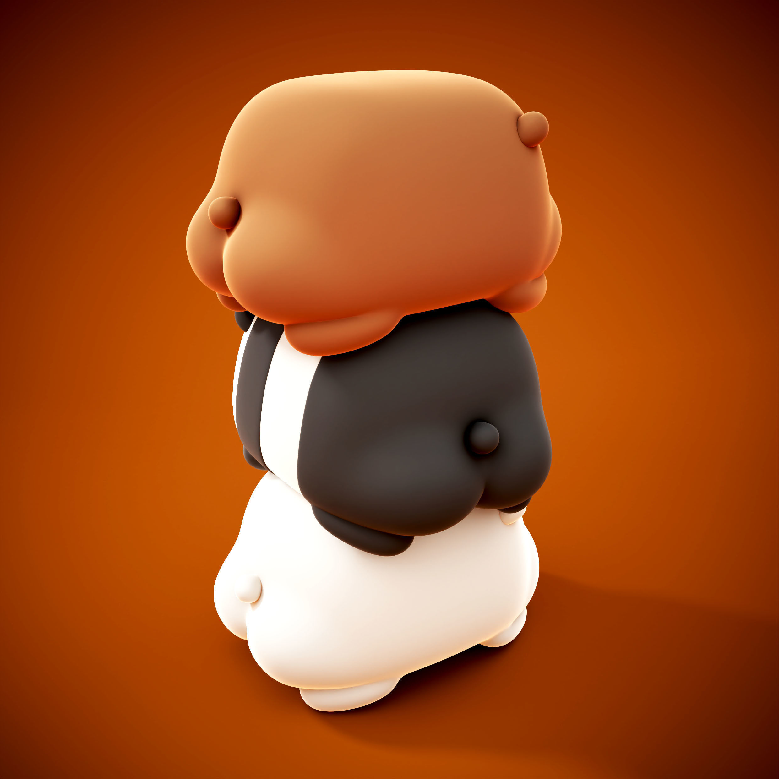 WE BARE BEAR PRE-SUPPORTED  NO SUPPORT VERSION 3D print model_2