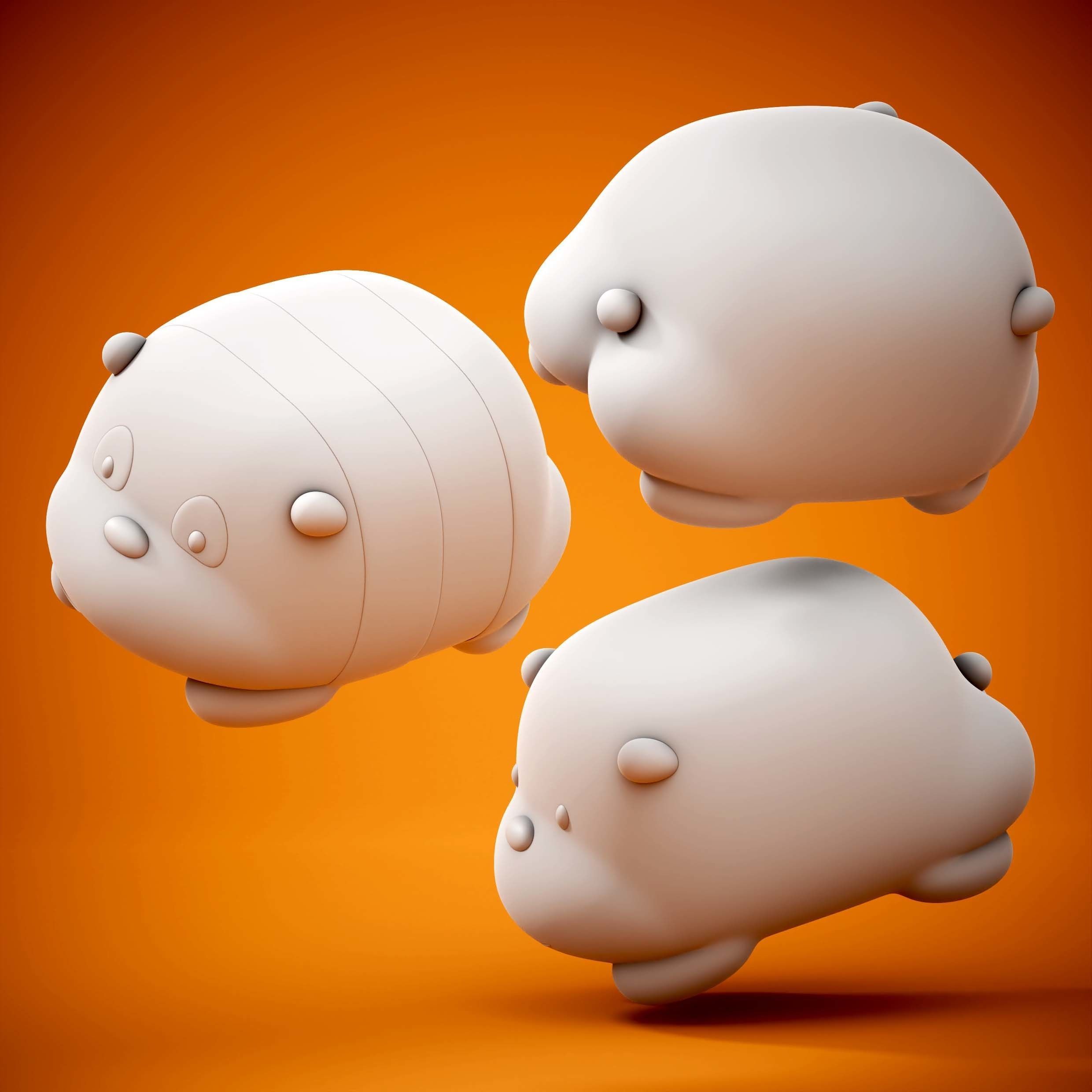 WE BARE BEAR PRE-SUPPORTED  NO SUPPORT VERSION 3D print model_5