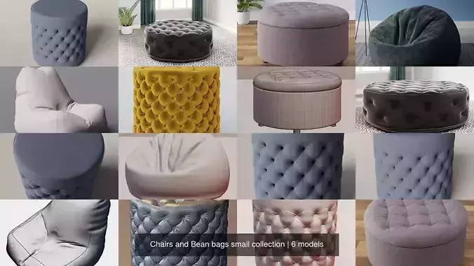 Ottomans and Bean bags small collection 
