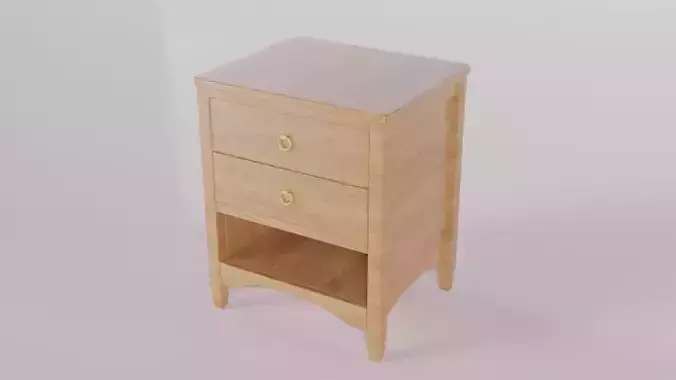 Desk model bedside table with two drawers
