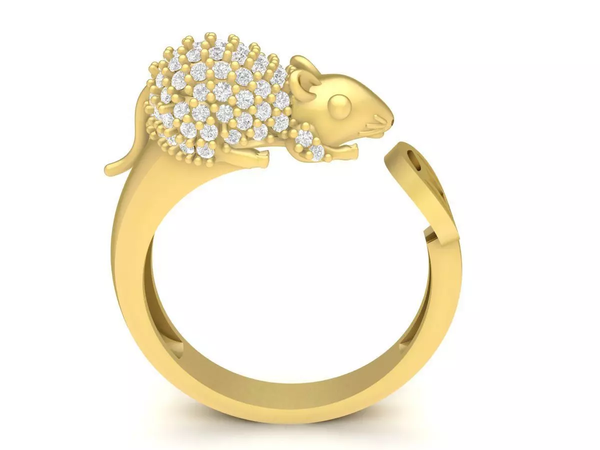 Luxury Diamond Mouse Ring Jewelry 3D Model 3685 3D print model